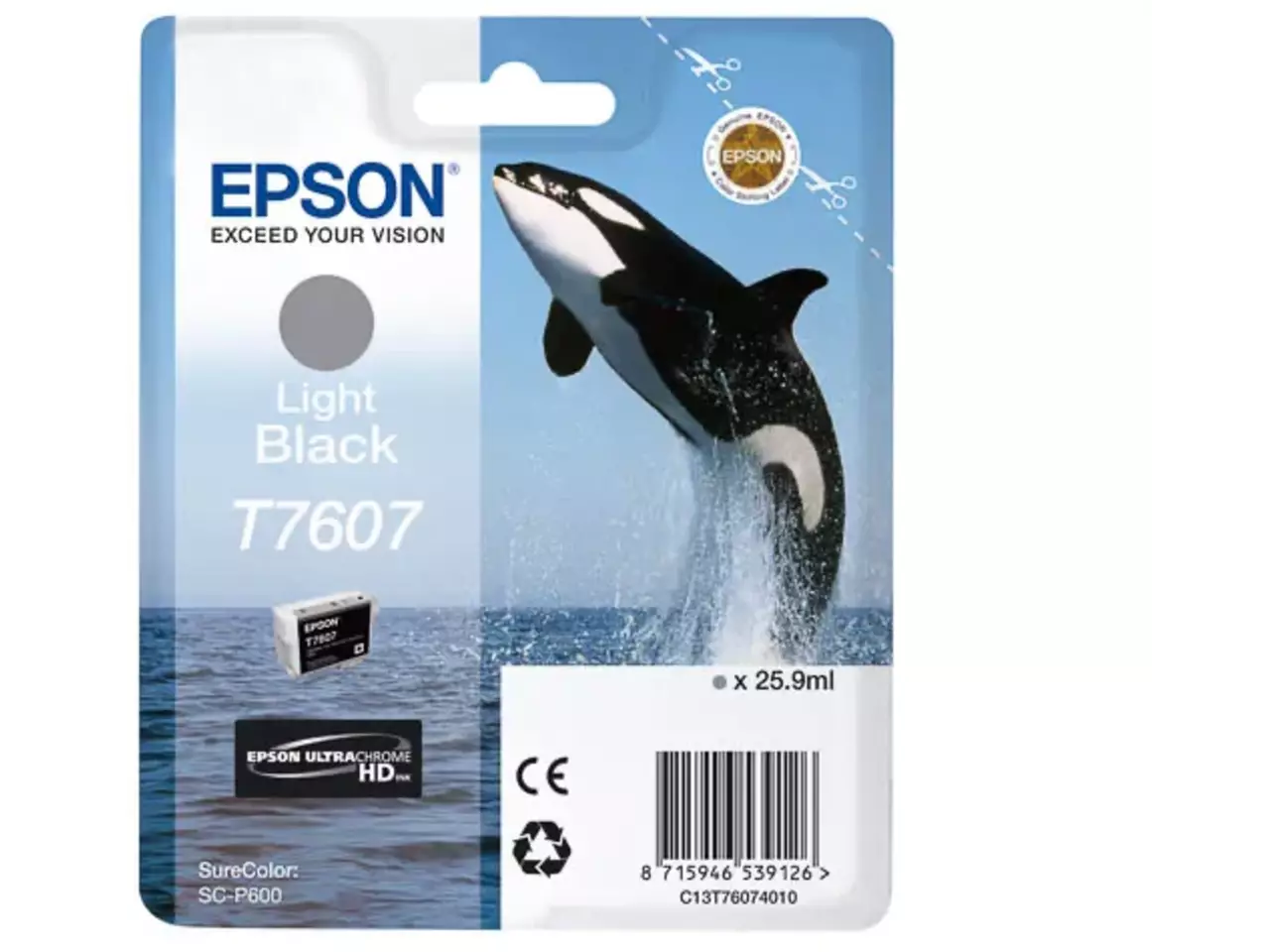 170015440982.webp C13T76074010 EPSON T7607 SC Inkt lichtzwart 10.000pagina's 25,9ml - Afbeelding 1
