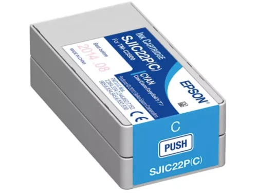 De Epson SJIC22P(C) is een cyaan inktcartridge voor de ColorWorks C3500 en andere compatibele Epson labelprinters. Met 32,5 ml inkt