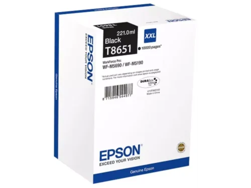 De Epson Ink Cartridge Black 10K is een hoogwaardige XL-pigmentinktcartridge die tot 10.000 pagina’s print in scherpe, zwarte afdrukken. Ideaal