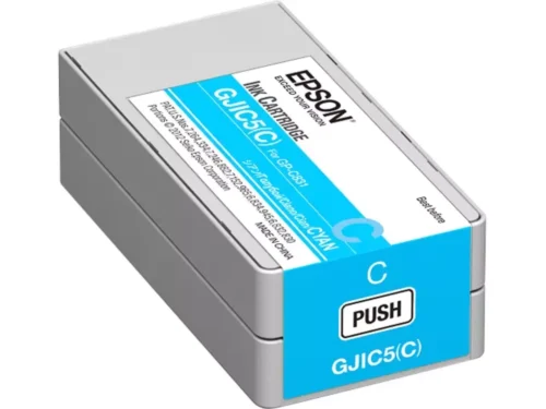 De Epson GJIC5(C) inktcartridge is speciaal ontwikkeld voor de ColorWorks C831 en levert heldere cyaankleuren met een inhoud van 32,5