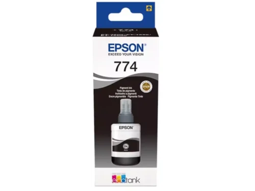 De Epson 774 EcoTank inktfles zwart pigment levert scherpe, betrouwbare zwarte afdrukken en is compatibel met diverse Epson EcoTank-printers. Dankzij