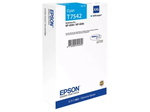 De Epson WF-8090 / WF-8590 Ink Cartridge XXL Cyan levert met zijn hoge XL-rendement en 69 ml cyaaninkt heldere, professionele