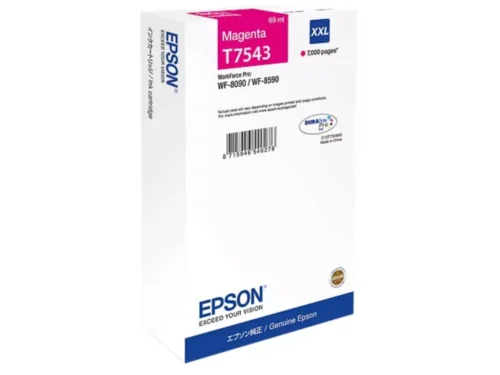 De Epson WF-8090 / WF-8590 Ink Cartridge XXL Magenta levert heldere, professionele magenta-afdrukken met pigmentinkt en hoog rendement. Met 69