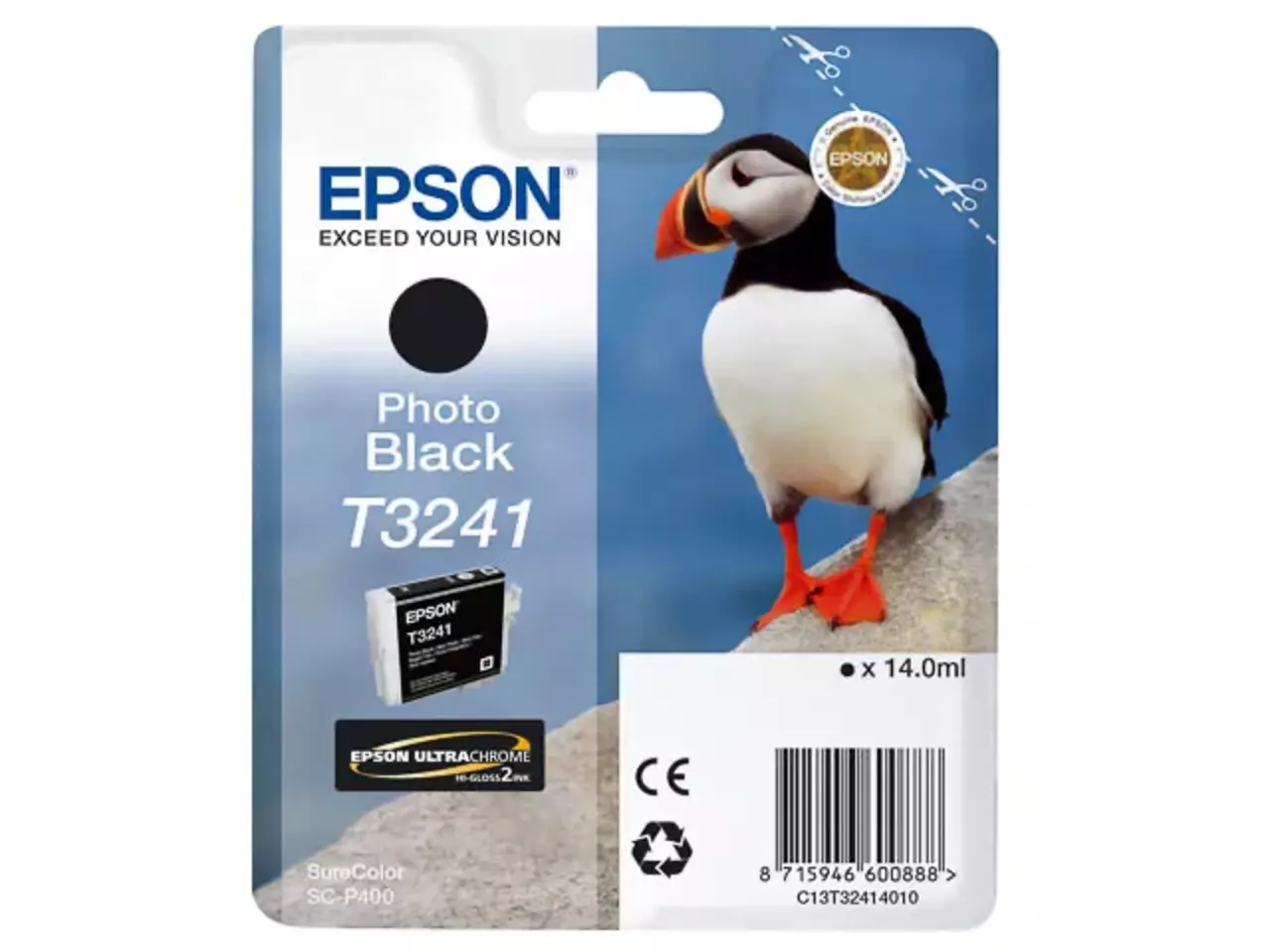 170015441097.webp C13T32414010 EPSON T3241 SC Foto-inkt foto zwart 980pagina's 14ml - Afbeelding 1