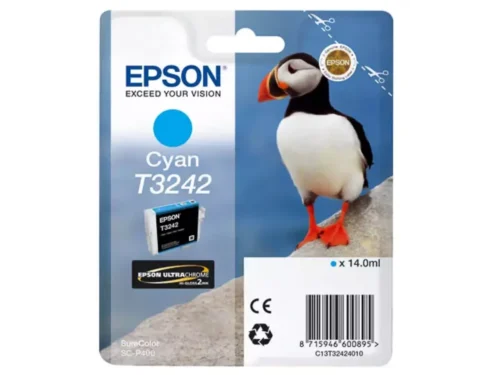 De Epson SureColor T3242 Cyan is een originele inkjetcartridge met normaal rendement, geschikt voor de EPSON SureColor SC-P400. Met 14