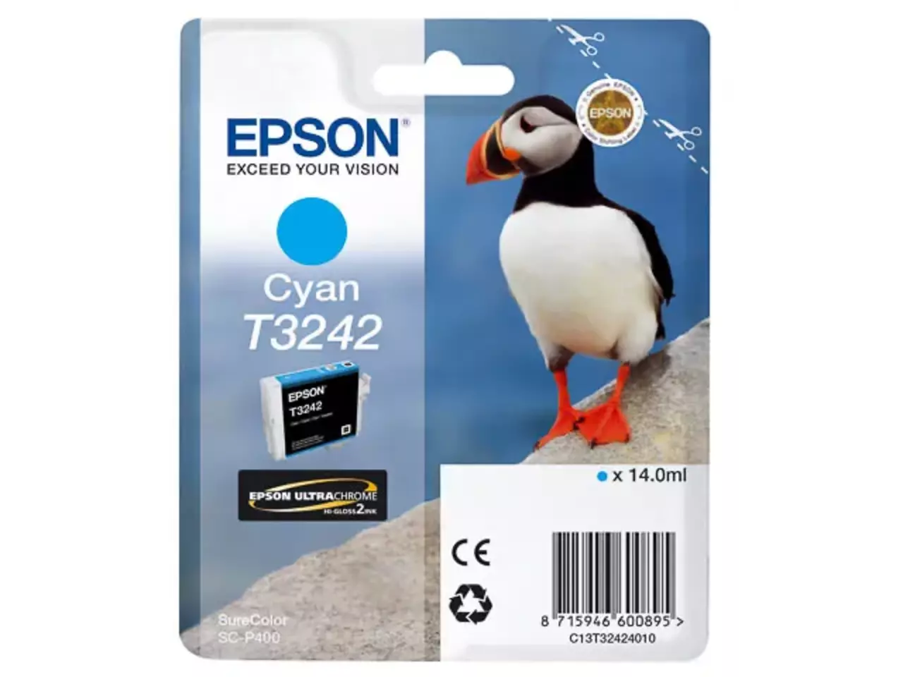 170015441098.webp C13T32424010 EPSON T3242 SC Inkt cyaan 980pagina's 14ml - Afbeelding 1