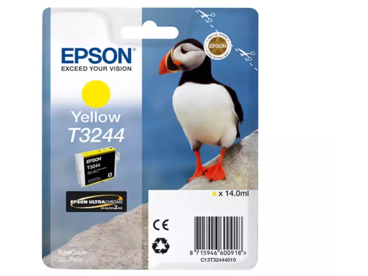 170015441100.webp C13T32444010 EPSON T3244 SC Inkt geel 980pagina's 14ml - Afbeelding 1