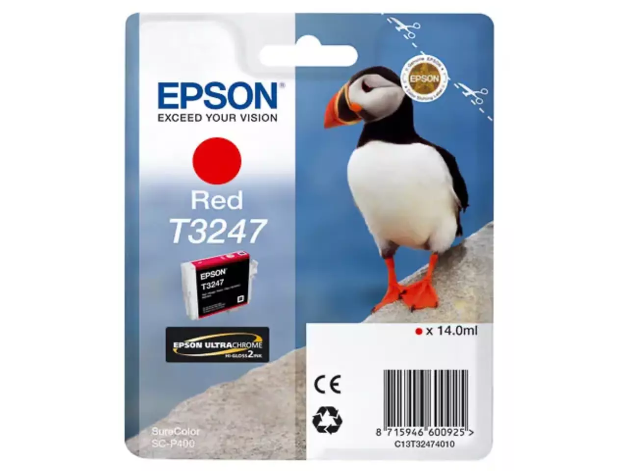 170015441101.webp C13T32474010 EPSON T3247 SC Inkt rood 980pagina's 14ml - Afbeelding 1