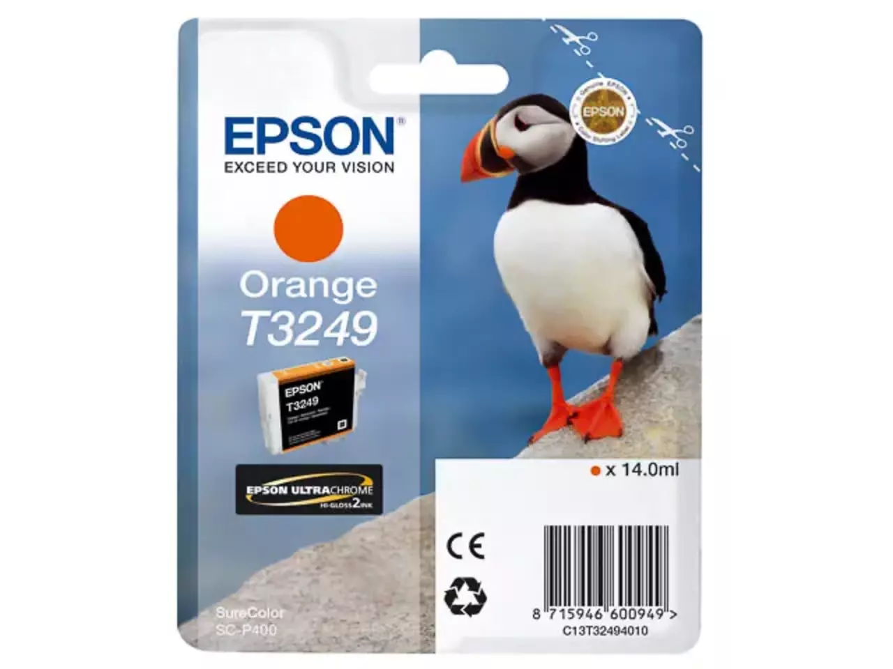 170015441103.webp C13T32494010 EPSON T3249 SC Inkt oranje 980pagina's 14ml - Afbeelding 1