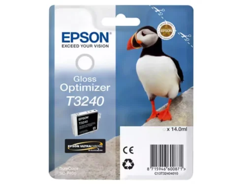 De Epson SureColor T3240 Gloss Optimizer zorgt voor een glanzendere afwerking en verbeterde printkwaliteit bij compatibele Epson-printers. Deze pigmentgebaseerde cartridge