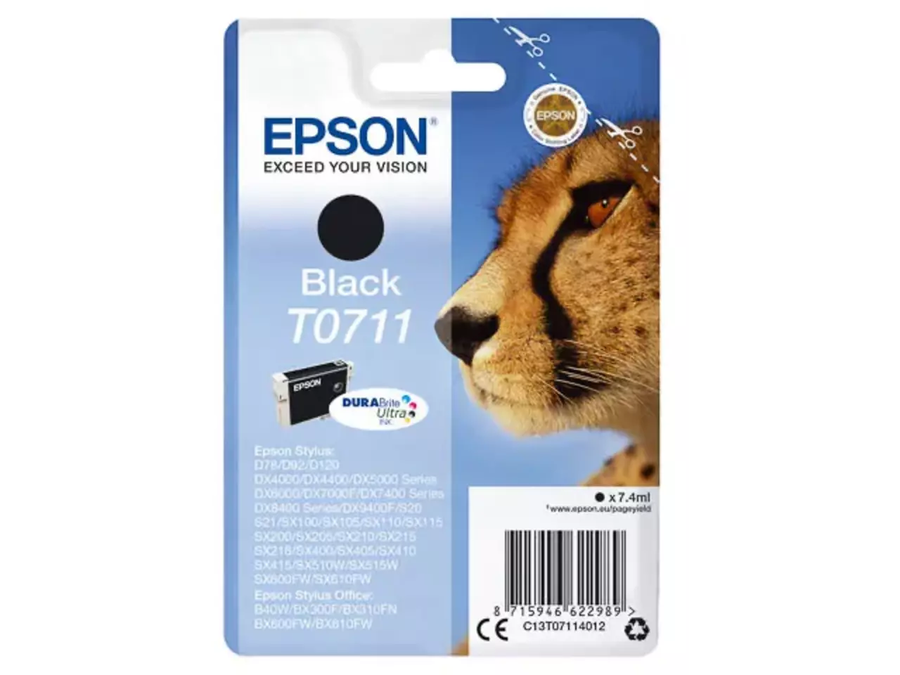 170015441167.webp C13T07114012 EPSON T0711 DX Inkt zwart 245pagina's 7,4ml - Afbeelding 1