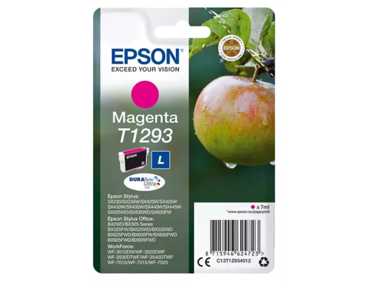 170015441191.webp C13T12934012 EPSON T1293 BX Inkt magenta ST 378pagina's 7ml - Afbeelding 1