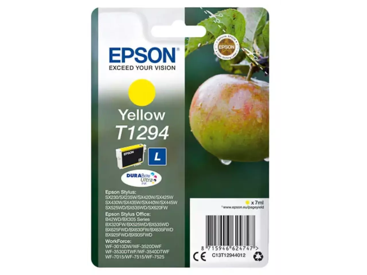 170015441193.webp C13T12944012 EPSON T1294 BX Inkt geel ST 616pagina's 7ml - Afbeelding 1