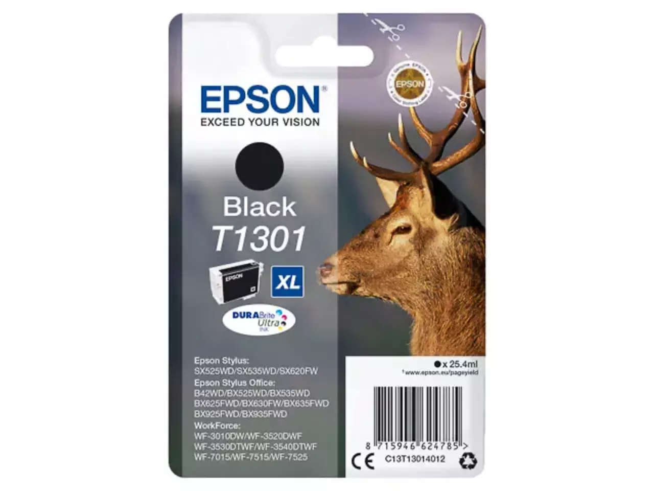 170015441197.webp C13T13014012 EPSON T1301XL BX Inkt zwart HC 945pagina's 25,4ml - Afbeelding 1