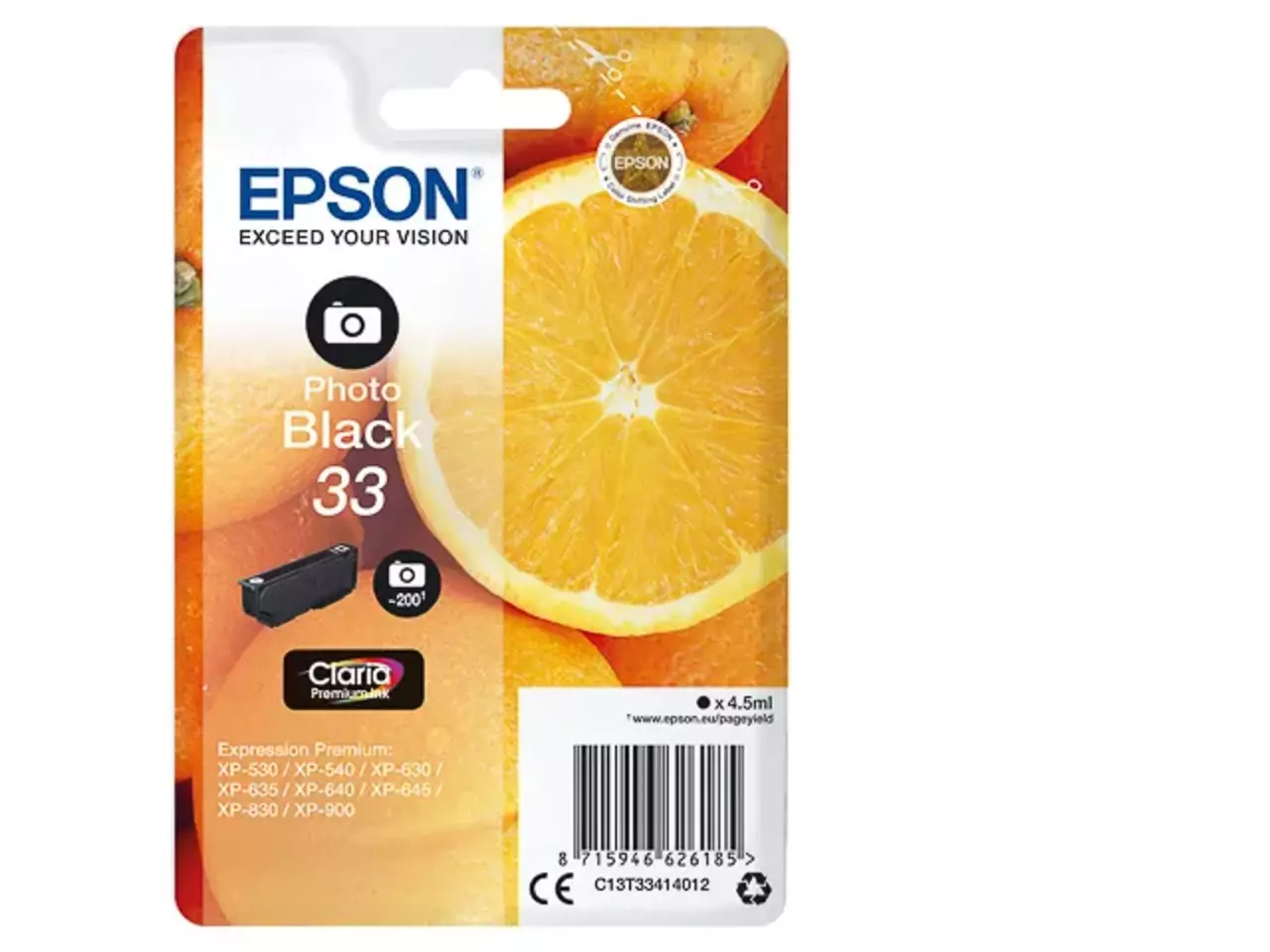 170015441337.webp C13T33414012 EPSON XP Foto-inkt foto zwart ST 200pagina's 4,5ml - Afbeelding 1