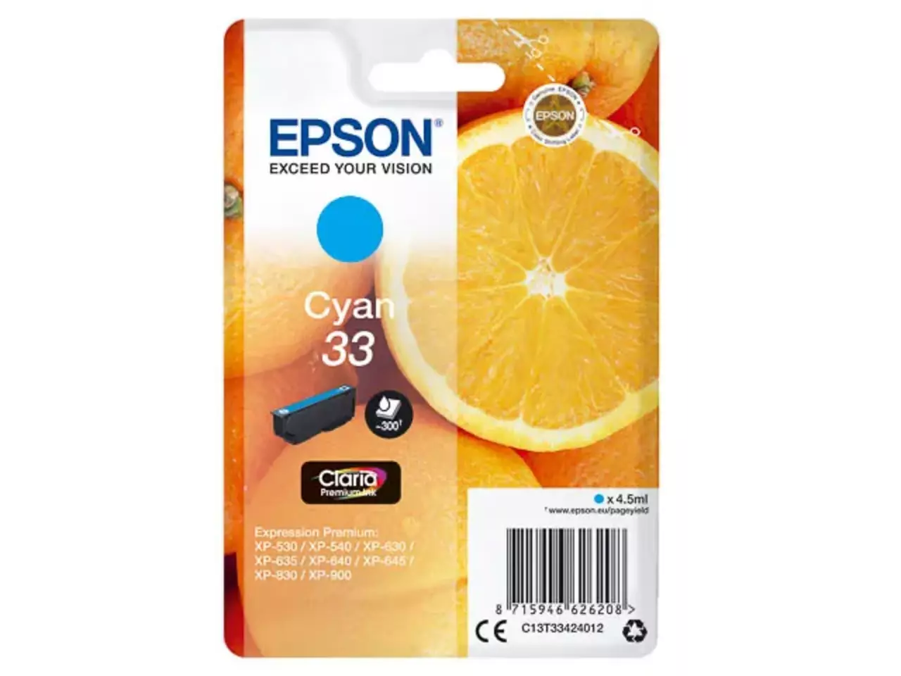 170015441339.webp C13T33424012 EPSON XP Inkt cyaan ST 200 pagina's 4,5ml - Afbeelding 1