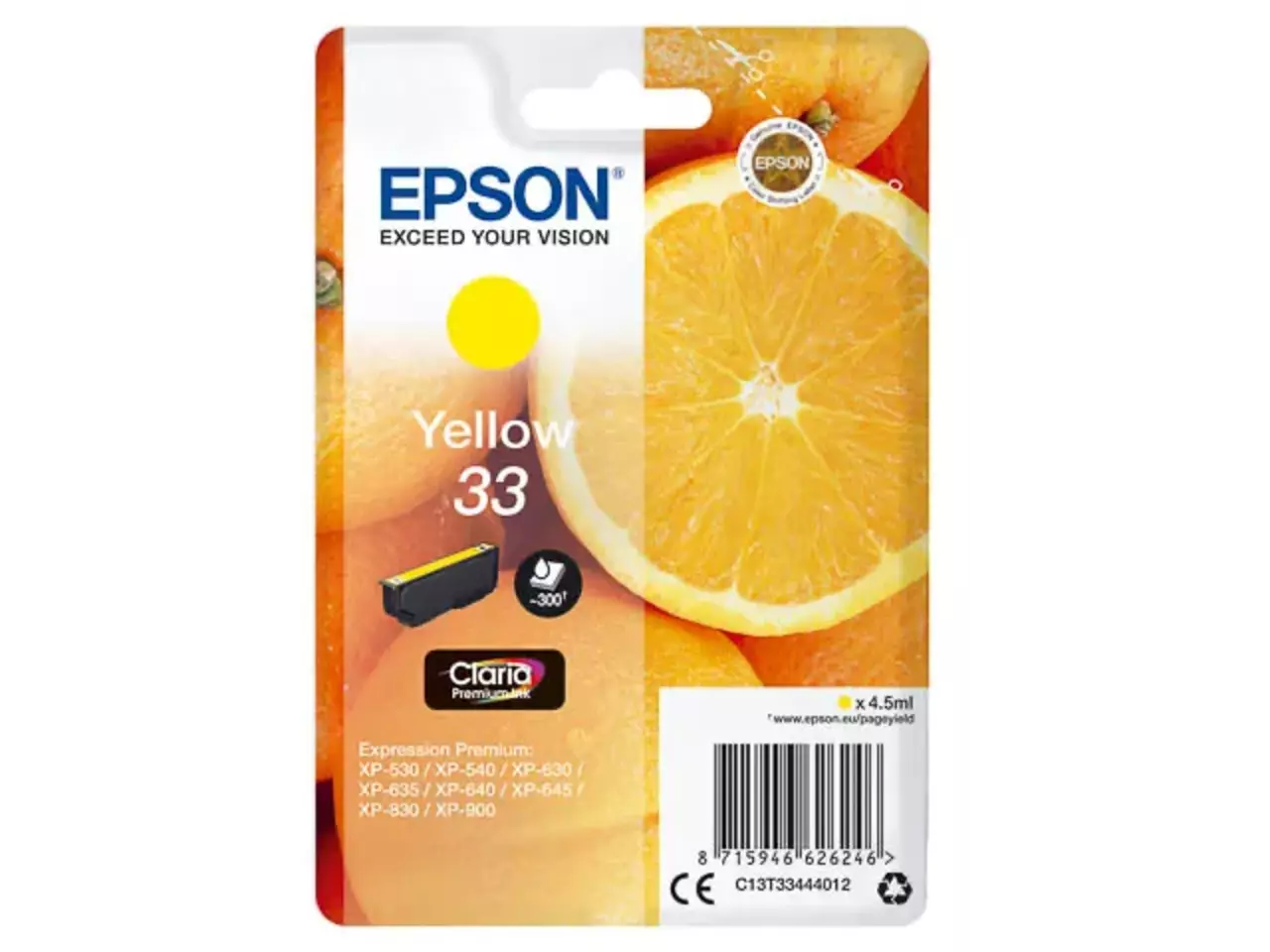 170015441343.webp C13T33444012 EPSON XP Inkt geel ST 200 pagina's 4,5ml - Afbeelding 1