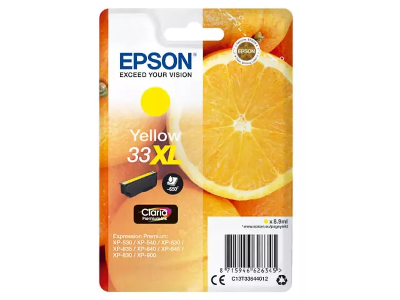 170015441353.webp C13T33644012 EPSON XP Inkt geel HC 530 pagina's 8,9ml - Afbeelding 1