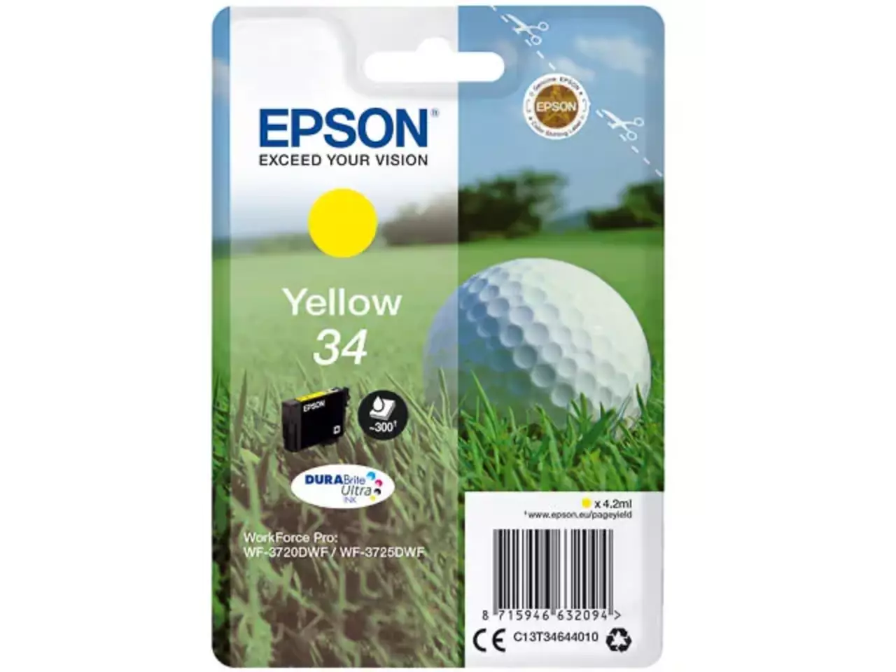 170015441358.webp C13T34644010 EPSON WF Inkt geel ST 300 pagina's 4,2ml - Afbeelding 1
