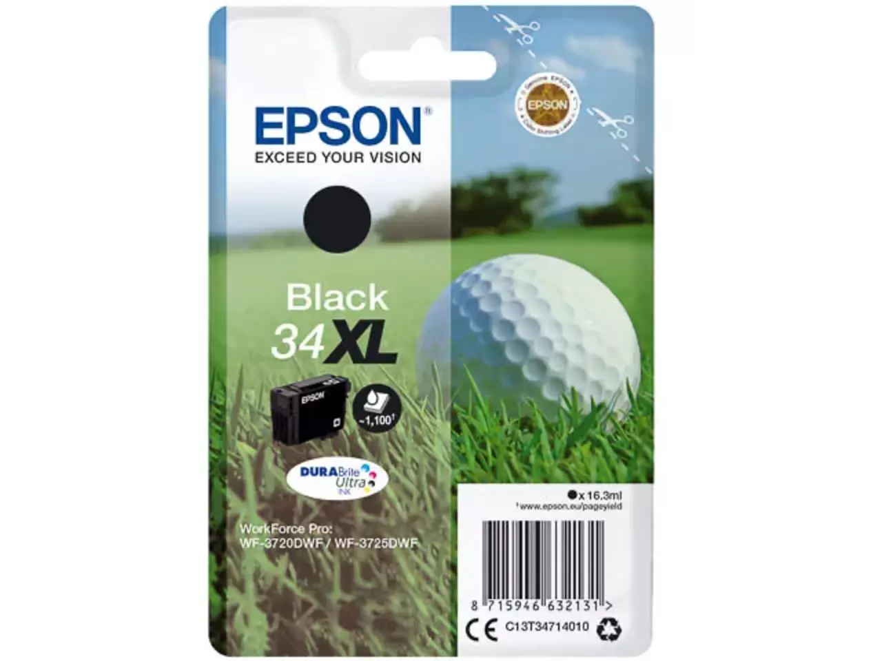 170015441360.webp C13T34714010 EPSON WF Inkt zwart HC 1100 pagina's 16,3ml - Afbeelding 1