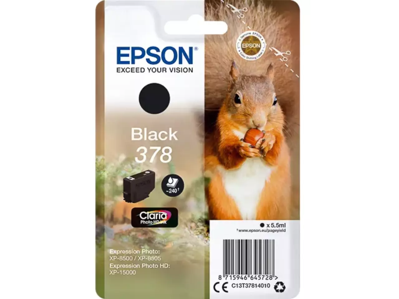 170015441410.webp C13T37814010 EPSON XP Inkt zwart ST 240 pagina's 5,5ml - Afbeelding 1