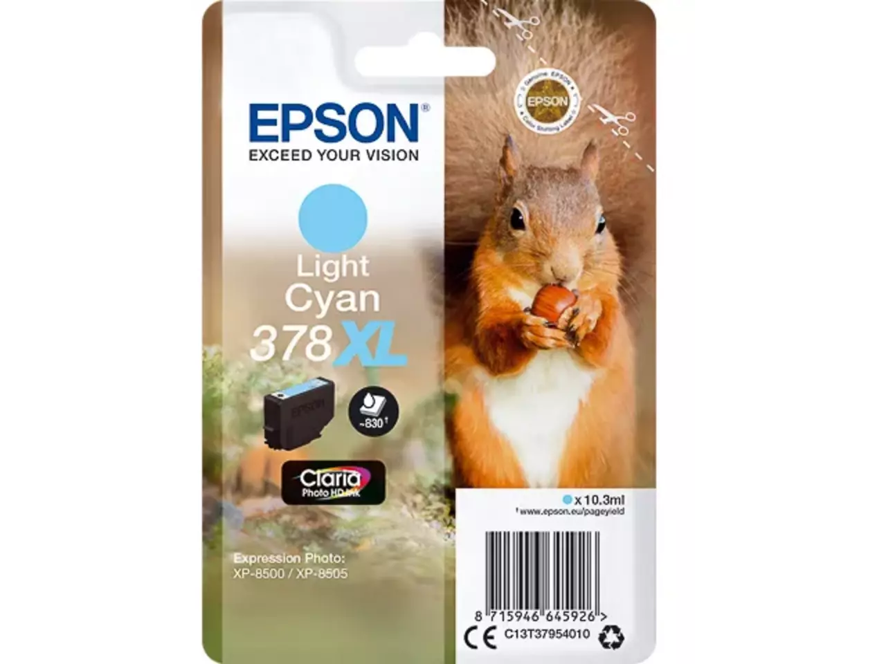 170015441421.webp C13T37954010 EPSON XP Inkt lichtcyaan HC 830pagina's 9,3ml - Afbeelding 1