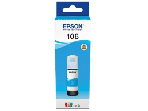 De Epson 106 EcoTank inktfles cyaan is een originele inktfles voor heldere, nauwkeurige afdrukken. Deze cyaan inkt is compatibel met