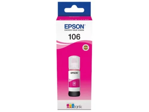 De Epson 106 EcoTank inktfles magenta is een originele inktoplossing voor Epson-printers en levert heldere, betrouwbare kleurresultaten. Deze fles is