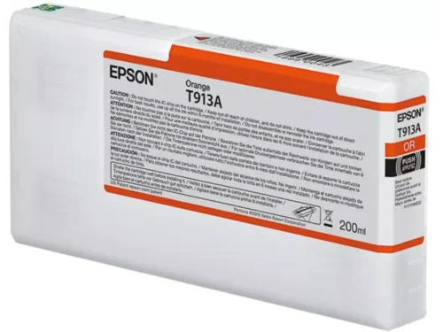 De Epson T913A Orange Ink Cartridge 200ml is een pigmentgebaseerde inktcartridge met normaal rendement, speciaal ontworpen voor heldere oranje prints.