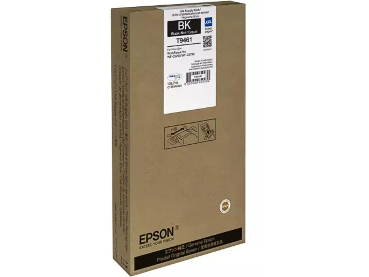 170015441469.webp C13T946140 EPSON Cartr. XXL WF PRO Inkt zwart EHC 136,7ml - Afbeelding 1