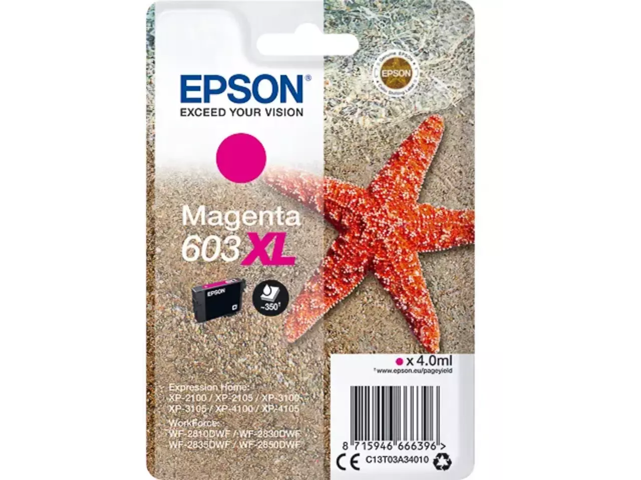 170015441537.webp C13T03A34010 EPSON 603XL XP Inkt magenta HC 4ml - Afbeelding 1