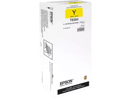 De Epson Yellow XL Ink Supply Unit levert heldere, pigmentgebaseerde gele afdrukken met een hoge capaciteit van 167,4 ml, ideaal