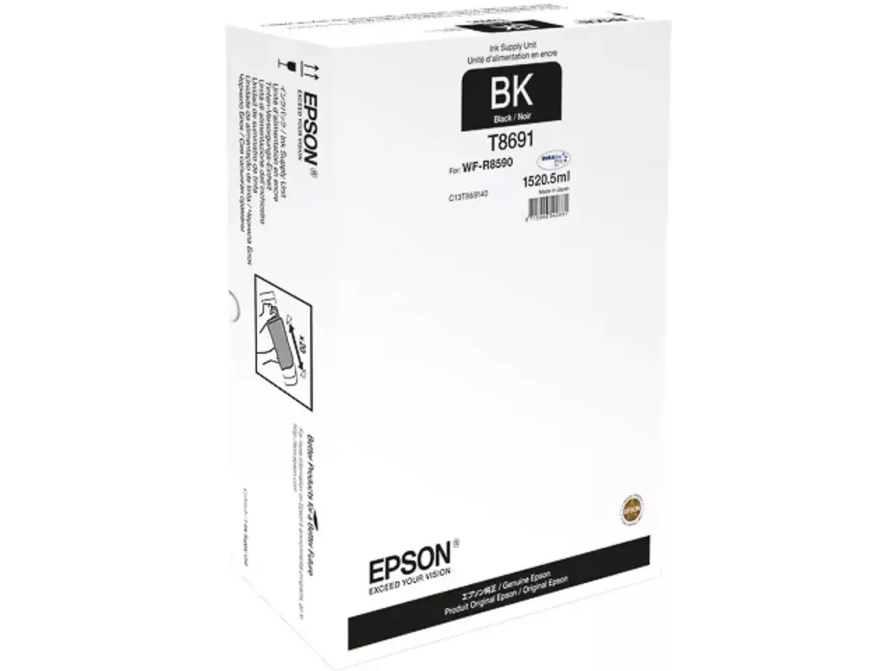 170015441548.webp C13T869140 EPSON T8691 WF PRO Inkt zwart EHC 1520,5ml - Afbeelding 1