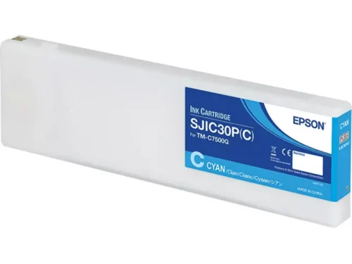 De Epson SJIC30P(C) inktcartridge voor de ColorWorks C7500G levert heldere cyaankleuren en bevat 294,3 ml inkt voor consistent en professioneel