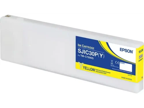 De Epson SJIC30P(Y) is een gele inktcartridge op pigmentbasis voor de ColorWorks C7500G, met een royale inhoud van 294,3 ml
