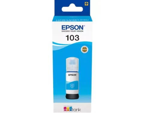 De Epson 103 EcoTank inktfles cyaan is een originele inktfles voor Epson-printers, ideaal voor betrouwbare en heldere cyaanprints. Geschikt voor