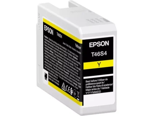 Epson UltraChrome Pro levert levendige, duurzame afdrukken met pigmentinktt op basis van 25 ml gele inkt voor de EPSON SureColor