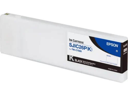 De Epson SJIC26P(K) is een zwarte inktcartridge op pigmentbasis voor de ColorWorks C7500 en levert heldere, duurzame afdrukken. Met een