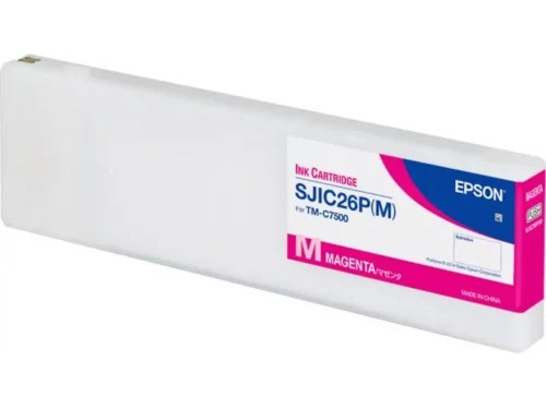 De Epson SJIC26P(M) ink cartridge is een magenta pigmentinktcartridge voor de ColorWorks C7500 en levert betrouwbare, heldere afdrukken. Met een
