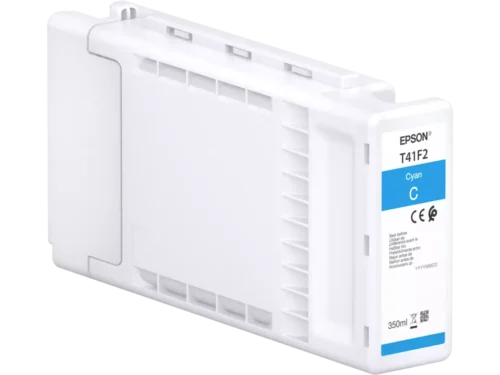 De Epson Singlepack UltraChrome XD2 T41F240 Cyan 350ml levert heldere cyaaninkt met een royale inhoud van 350 ml, ideaal voor