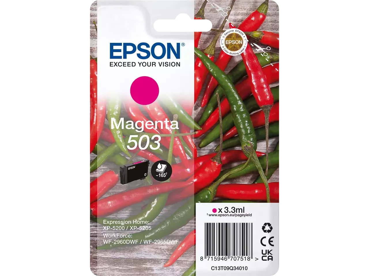 170015441754.webp C13T09Q34010 EPSON 503 XP Inkt magenta ST 165pagina's 3,3ml - Afbeelding 1