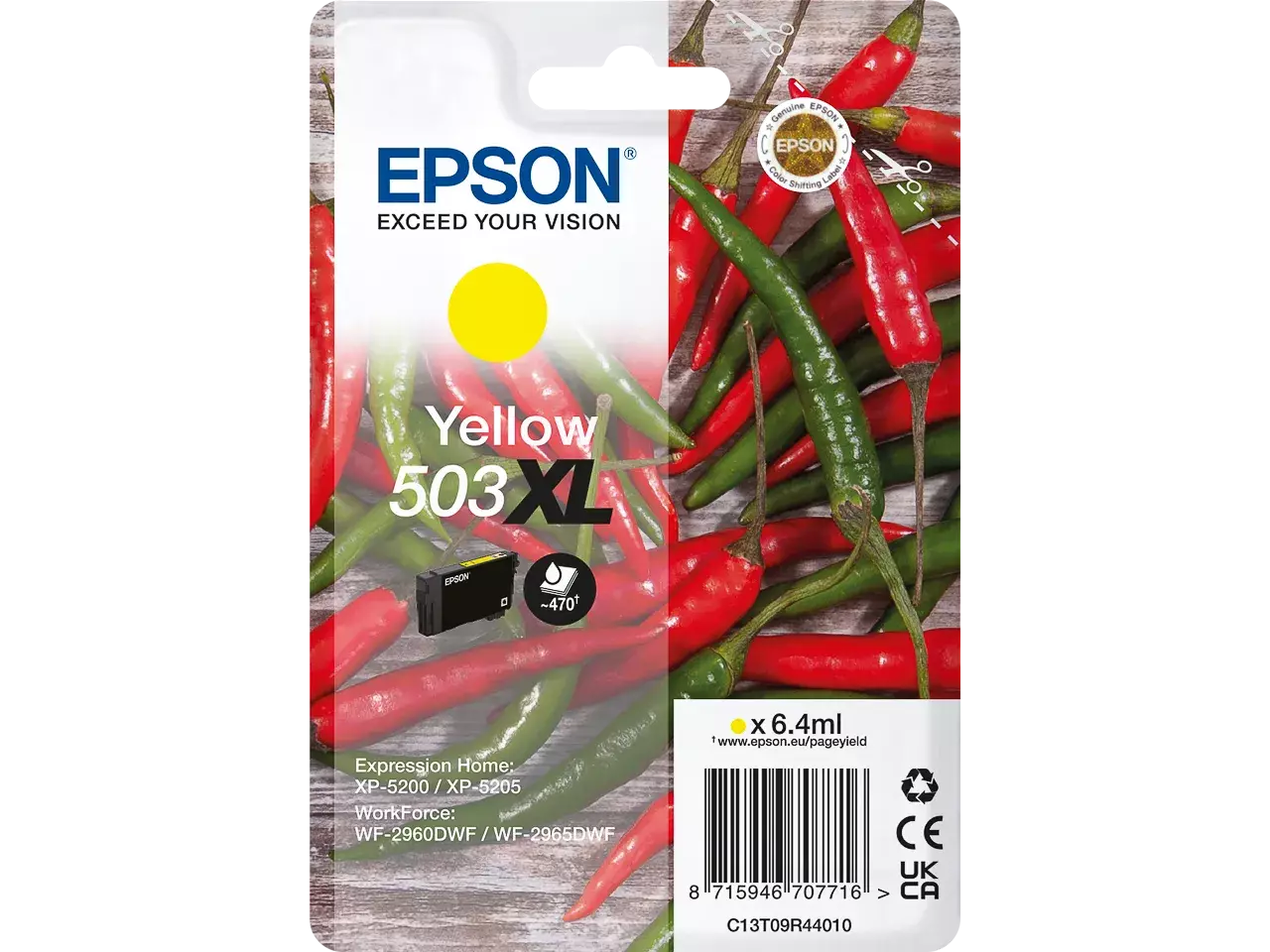 170015441759.webp C13T09R44010 EPSON 503XL XP Inkt geel HC 470pagina's 6,4ml - Afbeelding 1