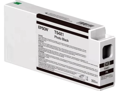 De Epson T54X100 is een enkele verpakking met 350 ml zwarte inkt, ideaal voor professionele afdrukken met scherpe en consistente