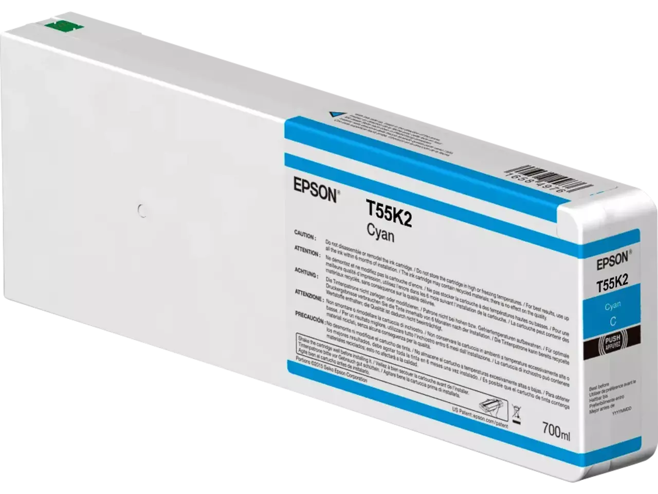 170015441842.webp C13T55K200 EPSON T55K2 SC Inkt cyaan 700ml - Afbeelding 1