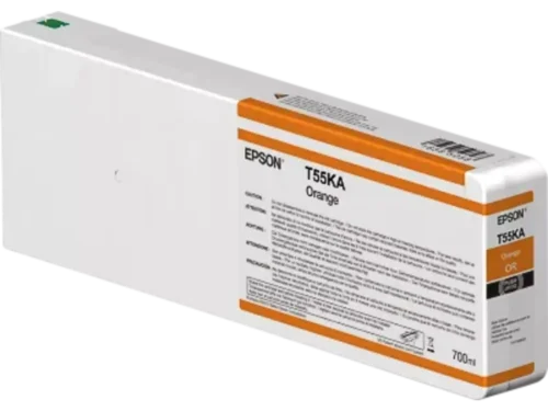 De Epson T55KA00 is een enkele verpakking oranje inkt van 700 ml, speciaal ontworpen voor diverse Epson SureColor SC-P 7000-