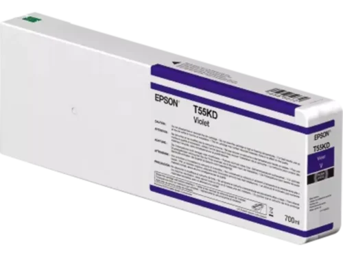 De Epson T55KD00 is een originele violette inktcartridge in enkele verpakking met 700 ml inhoud, ideaal voor professionele afdrukken met