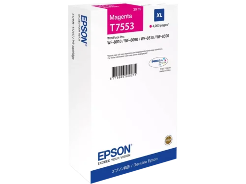 De Epson C13T75534N magenta inktcartridge biedt een hoge opbrengst van 4000 pagina’s en is ideaal voor wie veel print. Deze