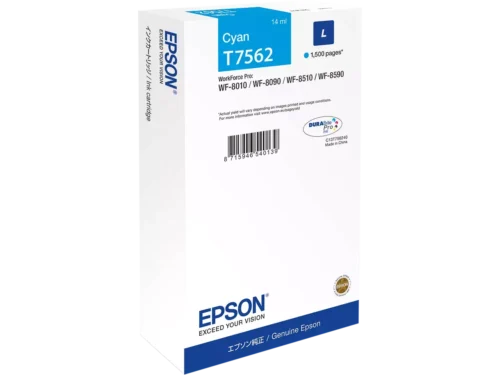 De Epson C13T75624N cyan cartridge levert tot 1500 pagina’s en is ideaal voor heldere, professionele afdrukken. Deze low-yield navulverpakking van