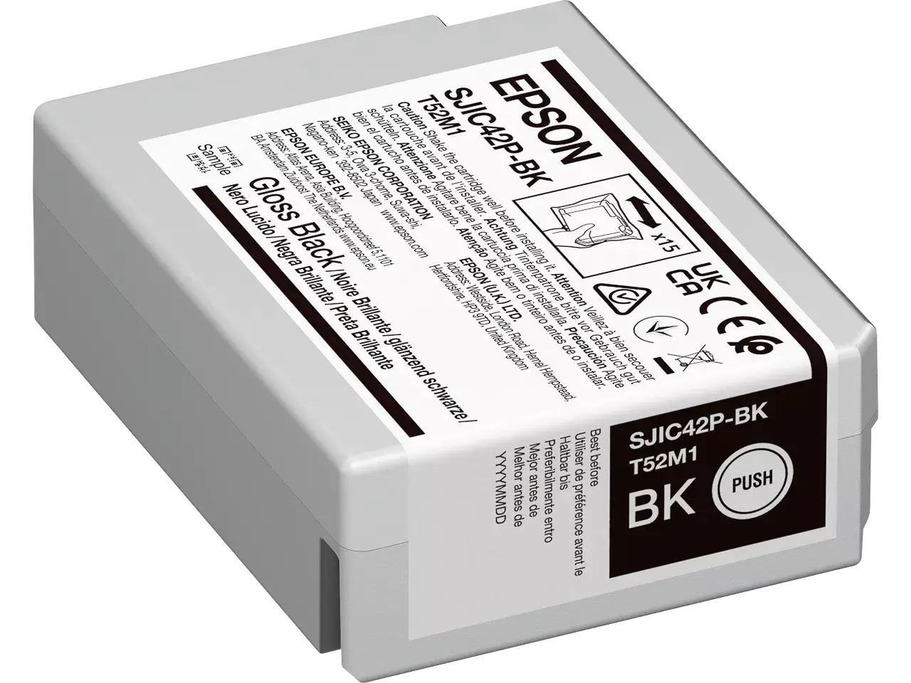 170015441910.webp C13T52M140 EPSON SJIC42PBK CW Inkt zwart 50ml - Afbeelding 1
