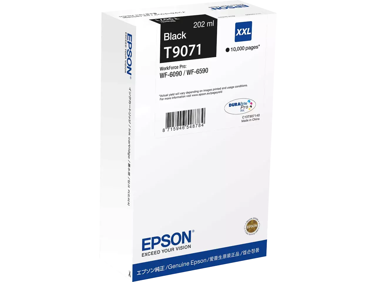 170015441916.webp C13T90714N EPSON T9071 WF Inkt zwart HC 10.000pagina's 202ml - Afbeelding 1